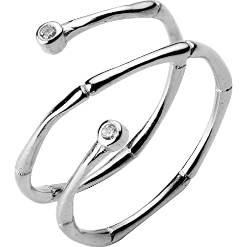 Bague double spirale en argent sterling 925 le cadeau de mariage idéal pour elle