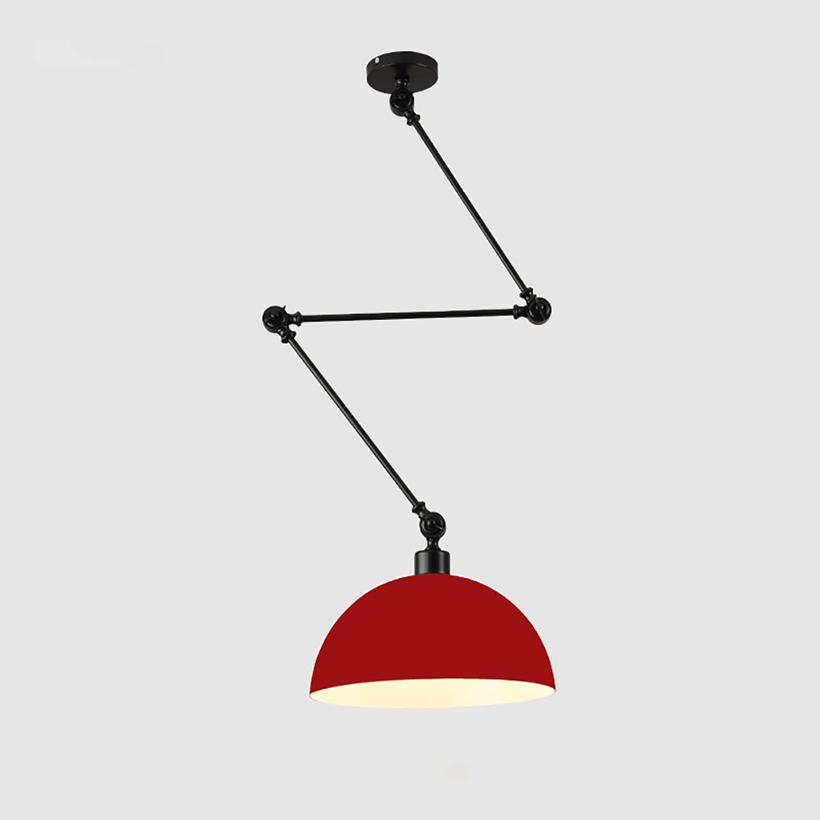 Lustre industriel bras balance réglable E27 luminaire plafond rouge