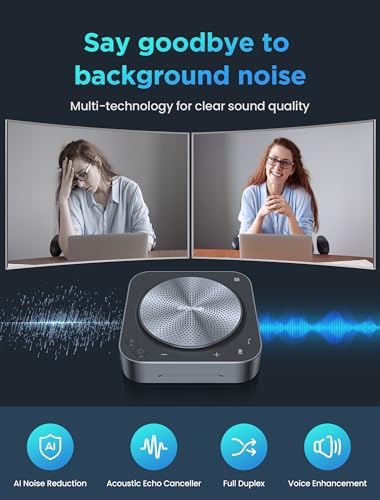Image of Enther&MAXHUB BM35 Conference Speakerphone with 8 Mic,360Enhanced Voice Pick up,Noice Reduction,Bluetooth Speaker and Microphone for 10 People Meeting,Zoom Certified,Compatible with Leading Software
