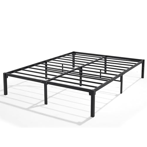 VECELO Queen Size Bed Frame/Quick Lock No Screws Metal Platform/Mattress Foundation/No Box Spring Needed