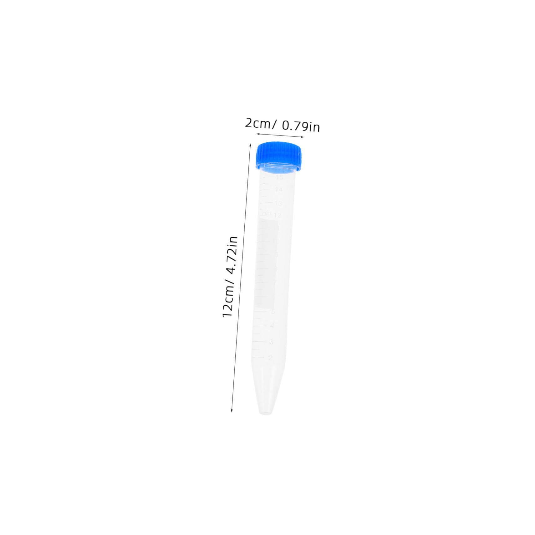 Baluue 100 Piezas Tubo centrífugo tubos con tapones de rosca equipo de instrumentos tubo de ensayo de 15ml tubos de ensayo de centrífuga de plástico Gradilla el plastico