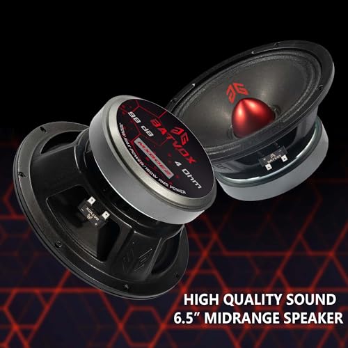 Image of MX80E2 Loudspeaker 8 Inch Midrange 640 Watts 4 Ohms Red Bullet, Premium Quality Audio Door Speakers for Car or Truck Stereo Sound System, Black (2 Speakers)