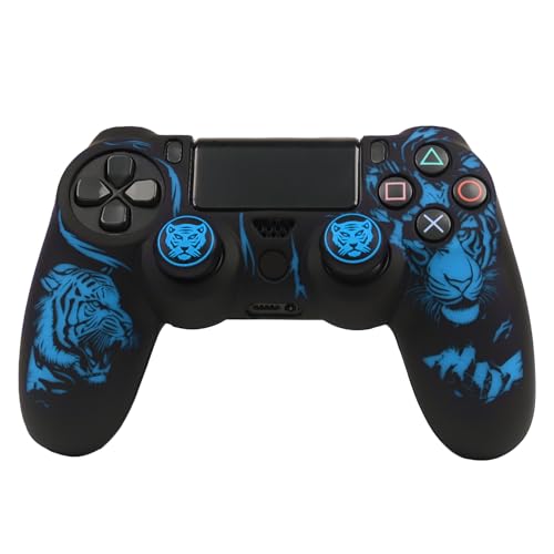 Image of RALAN Tiger HeadDesign Controller Skin Cover with 2 Thumb Grips Compatible with PS4 /Playstation 4 Slim /Pro Controller