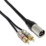 Cable de color negro. BeMatik - Cable de Audio estéreo XLR 3-Pin Macho a RCA Macho de 3 Metros