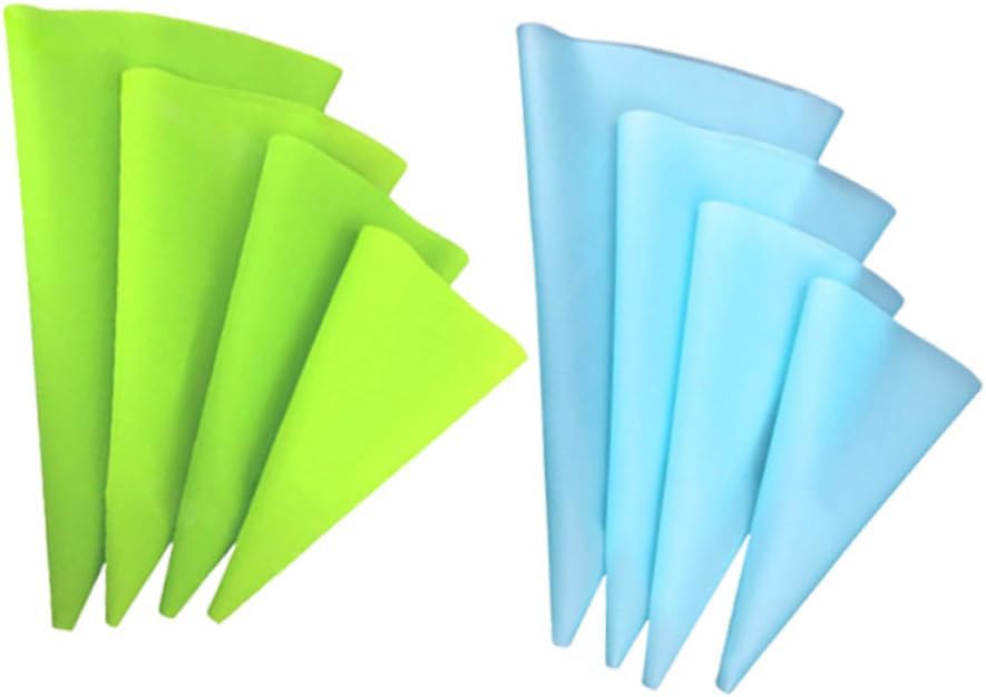 Cabilock 3sets Silicone Icing Piping Bags Cake Decorating Kit 4 Sizes for Cupcakes Cookies Muffins Fondants 8pcs*3