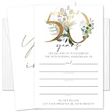 GOODBANER Greenery 50th Wedding Anniversary Invitations, 50th Anniversary Invites, Wedding Party Supplies, 25 Pcs Cards & Envelopes /10