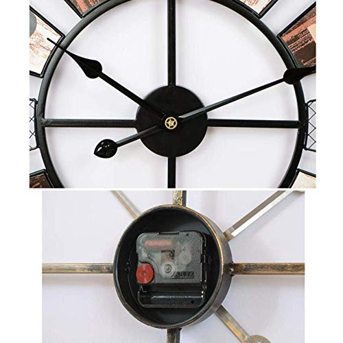 Horloges de jardin extérieures imperméables grand format rétro en fer forgé ajouré