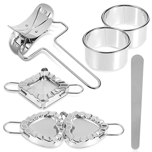 Cabilock 2Sets Dumpling Maker Mold Dough Pressing Tools for Homemade Dumplings Includes Dumpling Molds Cutters and Filling Spoon Easy to Use and