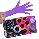 FRAMAR Purple Nitrile Gloves Medium – Cleaning Gloves Disposable Latex Free Medium, Disposable Gloves Medium, Medium Gloves, Medium Nitrile Gloves, Rubber Gloves Cleaning, Purple Gloves – 100 Pk