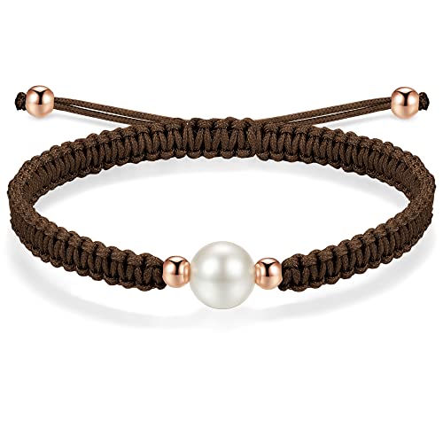 JENDEAR Pulseras de Perlas Trenzadas para Mujer Chicas Amistad Pareja Pulseras de Cuerda Trenzada Hechas a Mano Regalos Joyería Yoga Cover