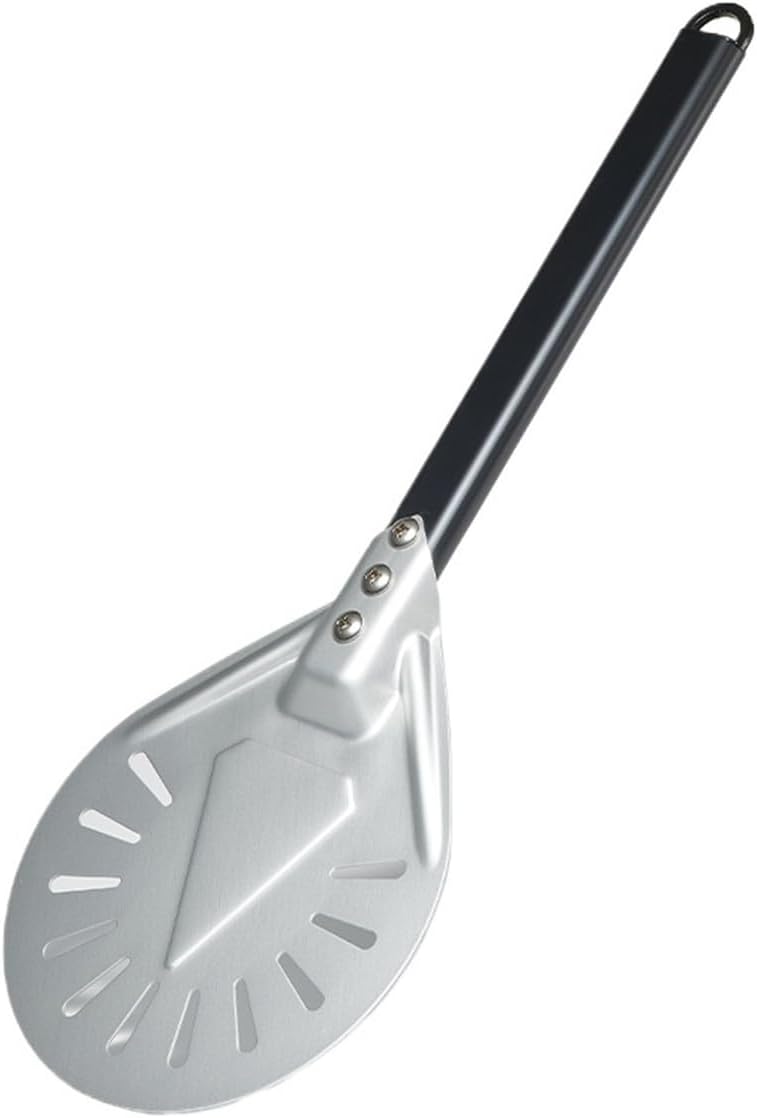 7/8/9 inch Pizza Peel Peel Almuinum Alloy Perforated Pizza Wood Handle Pizza Shovel Paddle Oven Accessories(Orange)