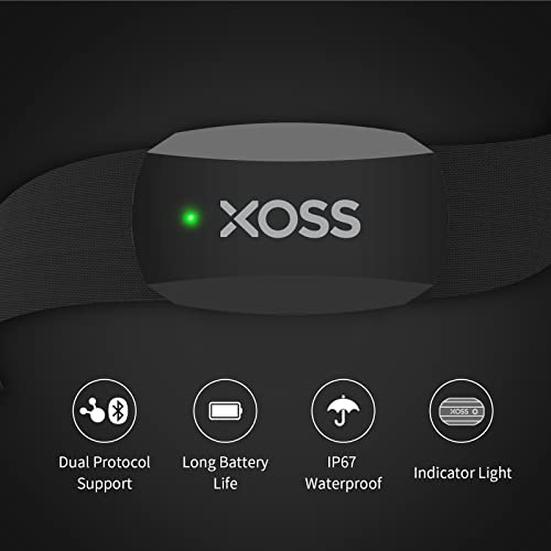 Xoss Heart Rate Monitor Chest Strap Bluetooth 4.0 Wireless Heart Rate With Chest Strap Health Accessories (Black Bluetooth&Ant+) (X2) #TOP1