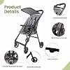 Lightweight Travel Baby Stroller, Compact Foldable Baby Stroller with Sun Visor, Convenience Airplane Strollers, Ultra-Compact One-Hand Foldable Stroller, Baby Airplane Travel Essentials (Grey)