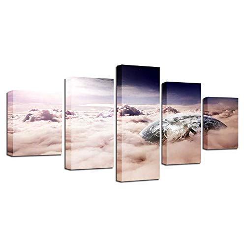 Impression sur toile Baiyun en 5 pièces pour décoration murale de salon et bureau moderne
