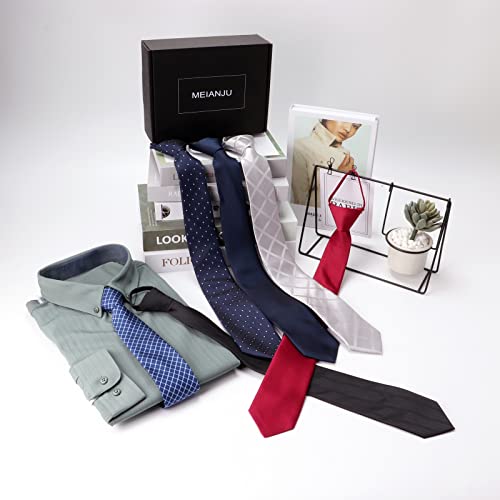 Image of Mens Ties, Mens Zipper Ties Neckties for Men, Silky Zip Up Ties, Men's Pretied Ties Set