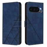 SptPofp for Googe Pixel 10 / Googe Pixel 10 Pro 5G Case Leather Wallet, Flip Folio Cover PU Leather Kickstand Card Slots Holder Magnetic Clasp Shockproof Protective Phone Case for Women Men,Blue