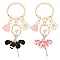 MUCKLILY Lot de 2 Porte-Clés Fille Danseuse avec Décorations Brillantes Pendentifs Rose et Noir Accessoires Légers pour Sac à Main Clés de Voiture ou Sac à Dos Cadeau pour Fête et