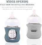 3 Pack Manches en silicone pour Avent Bouteilles pour bébé en verre naturel, Porte-Bouteille Anti Breakage pour bébé, Compatible Philips AVENT Bouteille pour bébé naturelle en verre 4 oz(Grey+Dark Blue+Apricot)