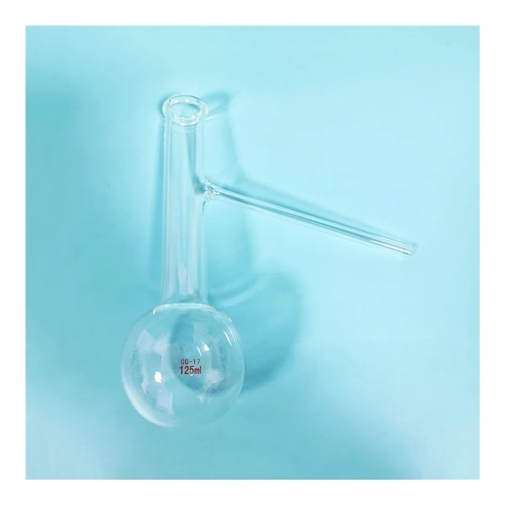 Matraz de destilación con tubo lateral, Matraz de destilación con ramificación, Matraz de fondo redondo con tubo de vidrio lateral(500mL)