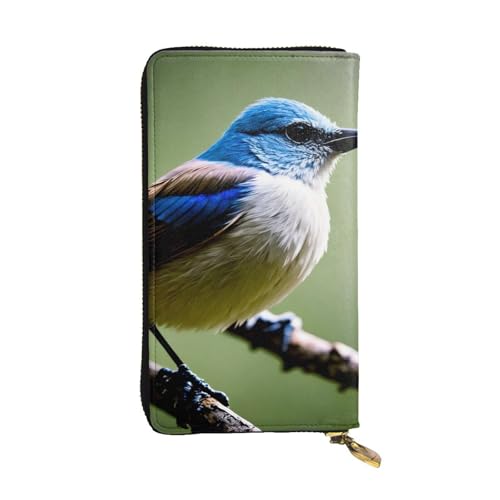 Ethereal Nightingale Bird Prints Leather Long Clutch Wallet for Fashionable Girls and Women - Durable, Stylish, and Functional, Black, One Size