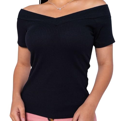 Genérico Blusa Blusinha Manga Curta Ombro a Ombro Feminina Roupa ...