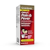 GoodSense Children's Pain and Fever Oral Suspension Liquid, Acetaminophen 160 mg per 5 mL, Bubble Gum Flavor