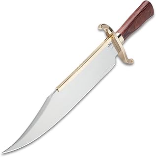 Hibben Knives 65th Anniversary Old West Bowie Knife with Stainless Steel Blade, Wooden Handle, and Custom Sheath - Gil Hibben