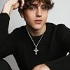 Crown of Thorns Necklace S925 Sterling Silver Cross Necklace Crown Pendant Religious Necklace for Men Catholic Jewelry Gifts