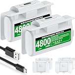 HEYLICOOL Rechargeable Batteries for Xbox One/Xbox Series X|S Controller,2x4800mWh Xbox Controller Battery Pack, Play and Charge Kit for Xbox Series X/S,Xbox One/Elite,Xbox One S/X with LED Indicator