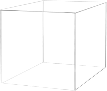 Marketing Holders 12 Inch Clear Acrylic Display Riser with One Open Side No Lid Versatile Square Plexiglass Merchandise Storage Bin or Retail Product Riser No Assembly