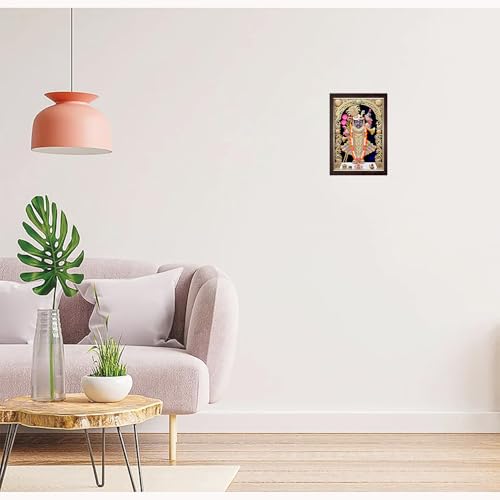 Image of Dharvika Innovations Shrinathji Photo with Frame Big Size /Shreenathji Photo with Frame Big Size - 2415 (11x14 Inch, Brown)