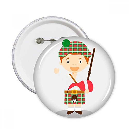 Badge rond Écosse rouge vert bouton décoration vêtement DIYthinker pour customisation sac