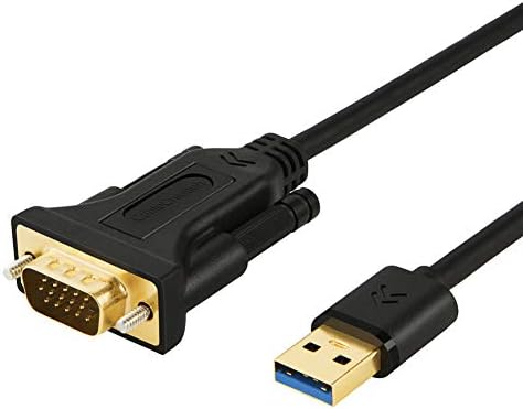 CableCreation USB 3.0 to VGA Cable 6.6 Feet, USB to VGA 15 Pin Adapter 1080P @ 60Hz, with Built-in Driver, Only Support Windows 10/8.1/8 / 7 (NO XP/Vista/Mac OS X), 2M /Black