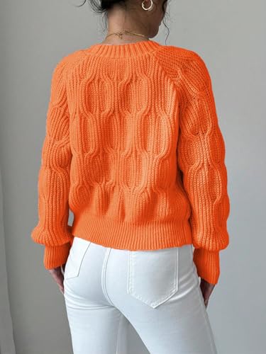 Women's Bow Chunky Knit Cardigan Sweaters Open Front Cozy Long Sleeve Button Up Cardigans for Winter 20253