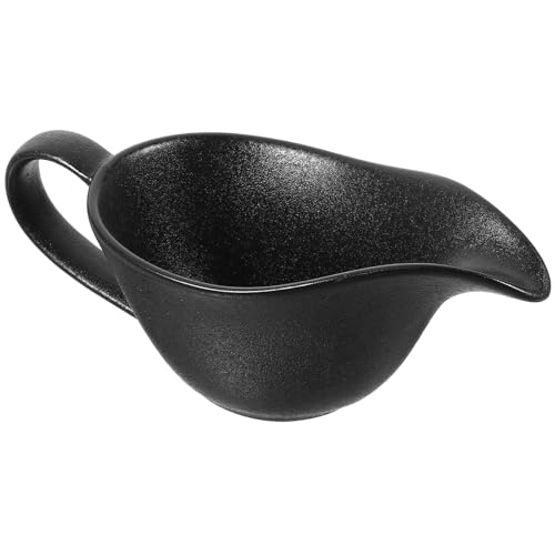 SEWACC Saucenkännchen aus Porzellan Saucenschüssel mit Griff Keramik-saucenkrug für Salatdressings Brühe Pudding 20 3 X 8 4 X 7 9 Cm Schwarz