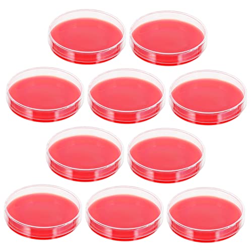 HOMOCONO 10pcs Agar Plate Agar Medium Petri Dishes with Lids Agar Plate Agar Petri Dish Labs Agar Medium Infusion Agar Plate Agar Plates Petri Dish with Agar or Red
