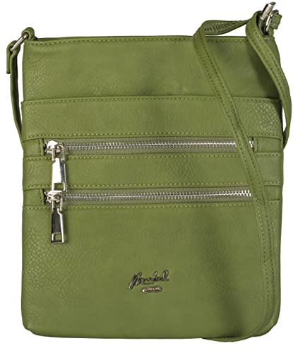 Image of Mabel London Tessa Women’s Small Cross Body Handbags – Vegan Leather Trendy Messenger Long Shoulder Strap Handbag For Travel, Work & Everyday Use (Olive Green)