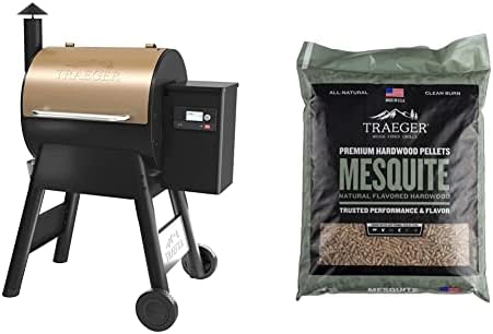 Traeger Grills Pro Series 575 Wood Pellet Grill and Smoker, Bronze & Traeger Grills PEL305 Mesquite 100% All-Natural Hardwood Pellets – Grill, Smoke, Bake, Roast, Braise and BBQ (20 lb. Bag) Traeger Grills Pro Series 575 Wood Pellet Grill and Smoker, Bronze & Traeger Grills PEL305 Mesquite 100% All-Natural Hardwood Pellets – Grill, Smoke, Bake, Roast, Braise and BBQ (20 lb. Bag)