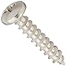 18-8 Stainless Steel Sheet Metal Screw, Plain Finish, Pan Head, Phillips Drive, Type A, #10-12 Thread Size, 1" Length (Pack of 50)
