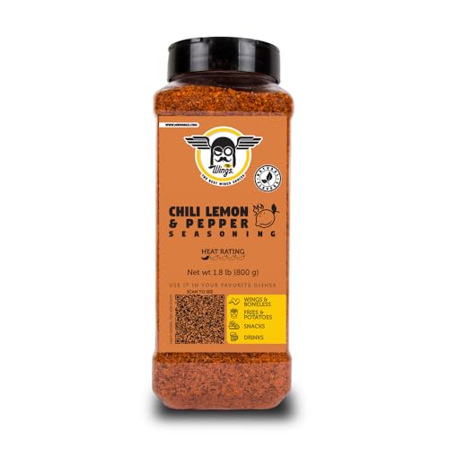 Mr Wings Chili & Lemon Pepper Seasoning 800g. Perfect dust marinade to instantly upgrade your cooking. Ideal powder salt for chicken, wings, seafood, fires and much more. Tasty rub.