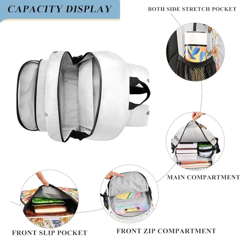 senya Fragrance Of Flowers Backpack Water-Resistant Bag Lightweight Bookbags with Reflective Strip3