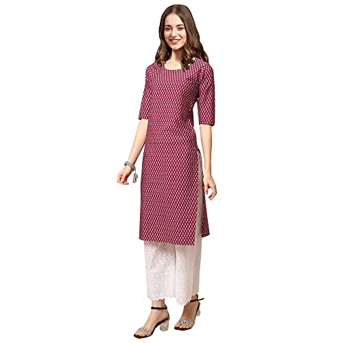 Image of Pinkmint Women's Crepe Grey Color Floral Printed Straight Kurti[NB-530357]