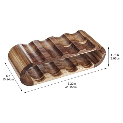 Soporte de vino de madera para 8 botellas con diseño ondulado miniatura 2