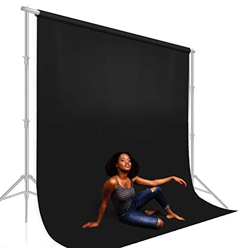 LimoStudio Professional Photography Background Fabricated 9 x 13 ft. Muslin Backdrop, Black, AGG1863