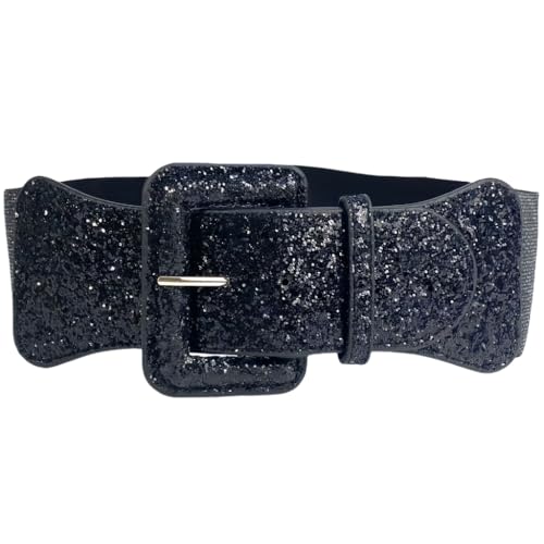 Sparkling Glitters for Women Girl Adjustable Glittering Sequins Cincher Elastic Waistband for Various Outfit