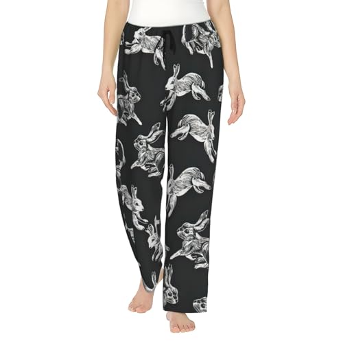 Pantalon de pyjama femme à motif lapin idéal pour les dimanches cocooning