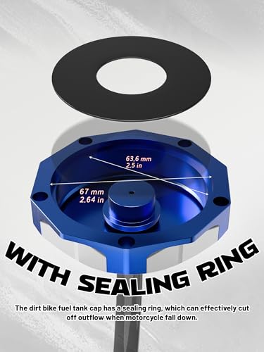 Image of JFG RACING ATV Gas Cap,CNC Fuel Tank Billet Cover for YFZ 450,YFZ450R,Banshee 350 200,Raptor 660 350 250 125,Warrior 350 450,Kodiak 400,Grizzly 660 450 400 350,Bruin 350 250-Blue