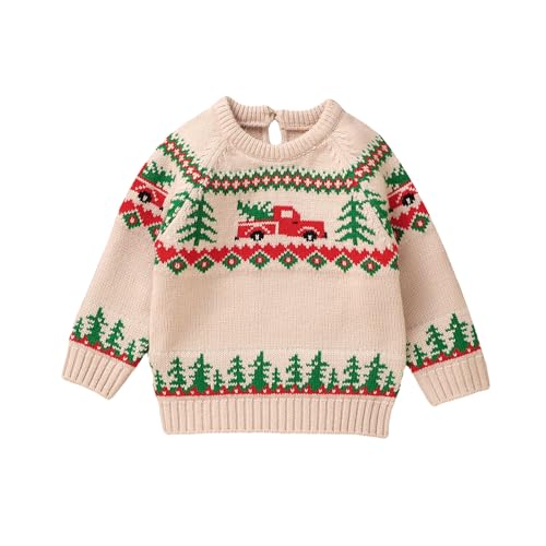 Image of MAYUMMPY Newborn Baby Boy Girl Christmas Sweater Long Sleeve Pullover Warm Knitted Sweatshirt Fall Winter Clothes
