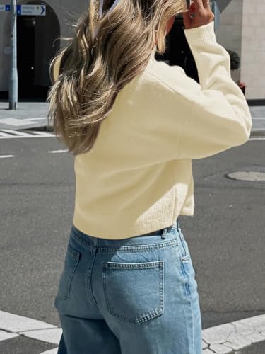 Image of Balimtoy Women's Cropped Cardigan Sweaters Long Sleeve Button Down Sweaters Knit Cardigan Cute Y2k Open Front Crop Top