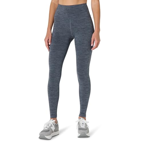 Amazon Essentials Women's Active FormFlex Buttery Soft High Waist 27.5" Inseam Full Length Yoga Workout Leggings, Space Dye Slate, Small